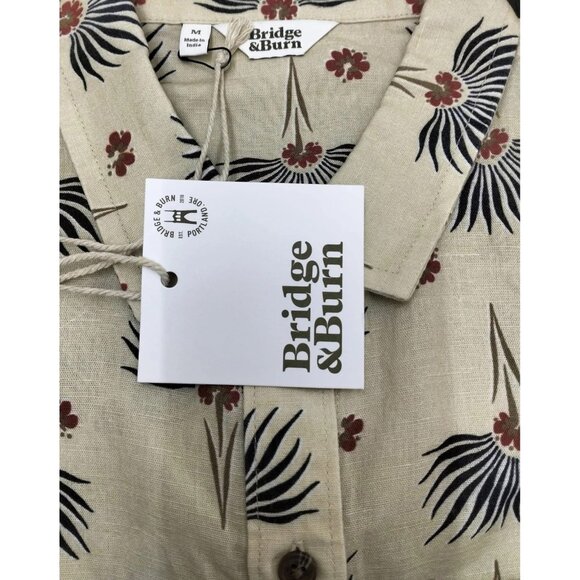 Bridge & Burn The bea Shirt Top Short Sleeve Buttondown Floral Printed M 283550 - Picture 12 of 13